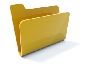 Empty yellow folder icon isolated on white